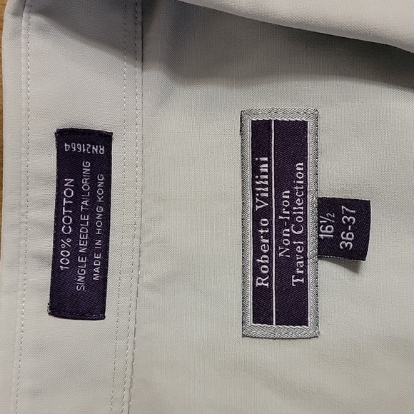 Men's Roberto Villini Non-Iron Dress Shirt, Gray, Neck16.5, Pre-owned EUC - Picture 5 of 8